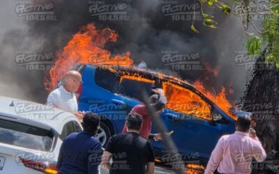 Automobilist zwaargewond na brandende crash op Sta. Rosaweg