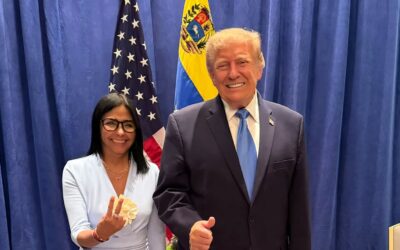 Rodríguez ontmoet Trump in VN-wandelgangen
