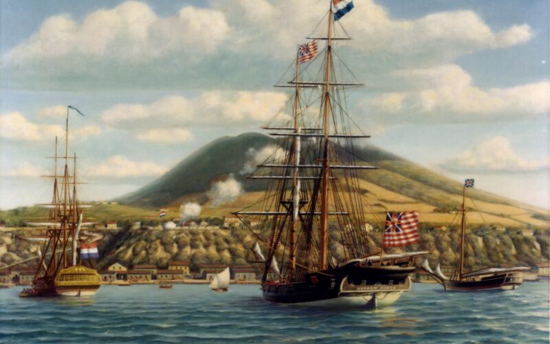 Koning Willem-Alexander en premier Jetten bezoeken Sint Eustatius voor herdenking ‘First Salute’